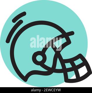 American Football Helm, Illustration, Vektor auf weißem Hintergrund. Stock Vektor