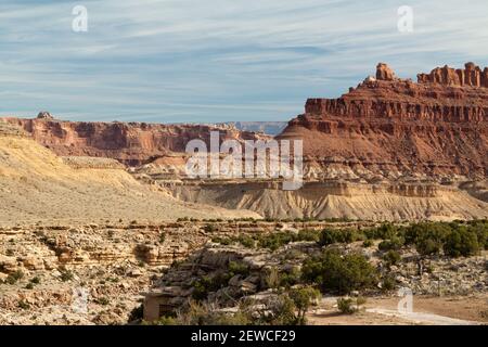 Erodierte Sandsteinformationen im Black Dragon Canyon von Utah Stockfoto