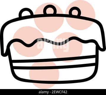 Kuchen mit Kerzen, Illustration, Vektor auf weißem Hintergrund. Stock Vektor