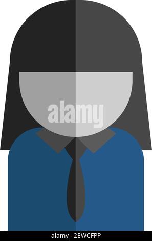 Polizistin in Uniform, Illustration, Vektor auf weißem Hintergrund. Stock Vektor