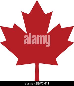 vektor-Illustration eines Ahornblatt Silhouette. Ahornblatt-Logo, Symbol. Stock Vektor