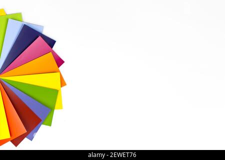 Regenbogen Farbpalette Auf Weiß. RGB. CMYK. Farbdiagramm-Spektrum des Designers. Stockfoto