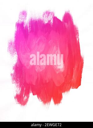 Abstrakte rote und rosa Aquarelle spritzen durch Zeichnen mit weißem Hintergrund Stockfoto