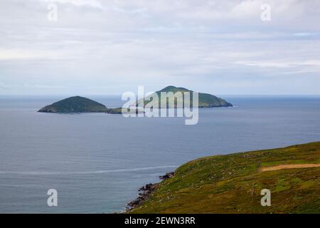 Scariff und Deenish Inseln in Ring of Kerry Stockfoto