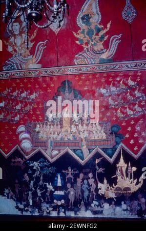 Nemi Jataka, Wat Yai Intaram, Mitte der Nordwand, Chonburi, Bangkok, Thailand Stockfoto