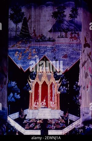 Bhuridaatta Jataka, Wat Phwanapirataram, Thonburi, Bangkok, Thailand Stockfoto