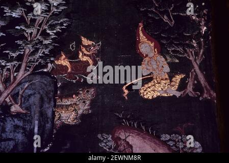 Sakka verhindert, dass Maddi nach Hause zurückkehrt, Wat Ban Yikan, Thonburi, Bangkok, Thailand Stockfoto