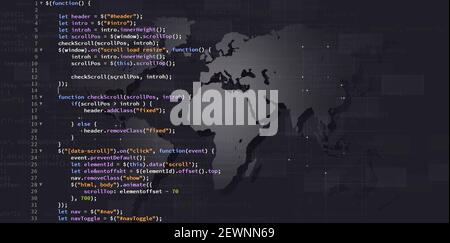 javascript Programmierung Web-Entwicklung Sprache für Website. Front-End-Web-Entwicklung. Mix Media Hintergrund Stockfoto