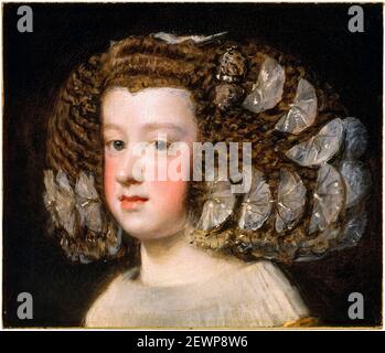 María Theresa (1638-1683), Infantin von Spanien, später Königin von Frankreich als Ehefrau von König Ludwig XIV., Porträtmalerei von Diego Velazquez, 1651-1654 Stockfoto