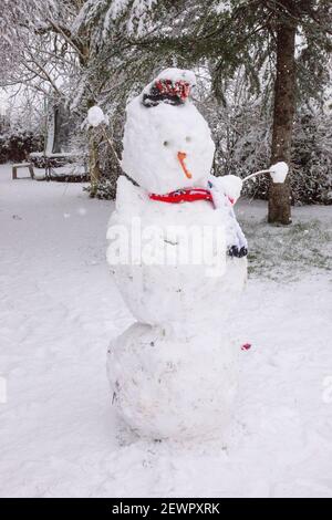 Schneemann, Medstead, Hampshire, England, Vereinigtes Königreich. Stockfoto