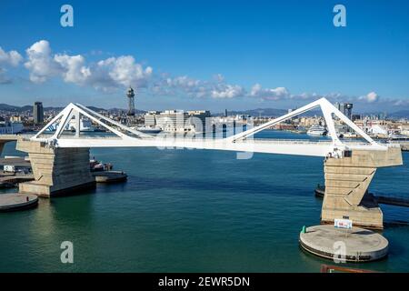 Bascule Brücke Im Hafen Von Barcelona, Katalonien, Spanien, Europa Stockfoto