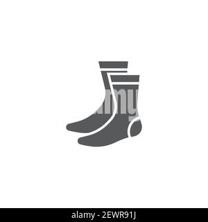 Socken Symbol, Farbe, Linie, Kontur Vektor-Zeichen, lineare Stil Piktogramm isoliert auf weiß. Symbol, Logo-Illustration Stock Vektor