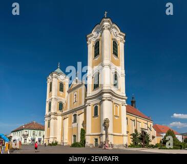 St. Bartholomäus Kirche, Barockstil, in Gyongyos, Nordbergland, Ungarn, Mitteleuropa Stockfoto