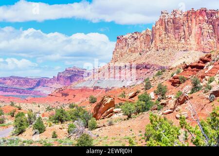 Sandstone Cliffs, Capitol Reef National Park, Utah, Vereinigte Staaten von Amerika, Nordamerika Stockfoto