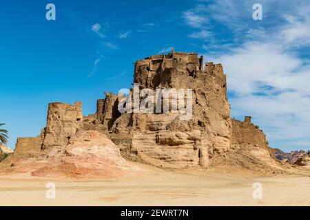 Alte verlassene Festung in Djado, Tenere Wüste, Sahara, Niger, Afrika Stockfoto