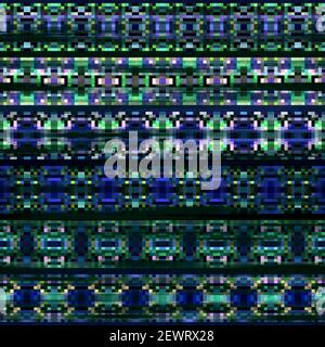Nahtloser Kelim-Teppich Mit Quadratischen Pixelmustern Stockfoto