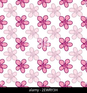 Vektor weiß Hintergrund Magnolie verschiedenen Frühlingsblumen, nahtlose Muster Hintergrund Stock Vektor