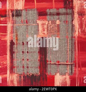 Abstrakte Illustration rot Stoff applique. Ethnischer Hintergrund Stockfoto