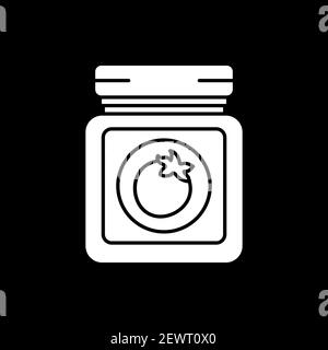 Ketchup in Glas Glas dunklen Modus Glyph Symbol Stock Vektor