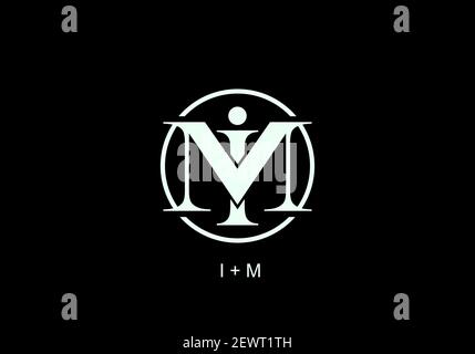 IM- oder MI-Text für Anfangsbuchstaben Stock Vektor