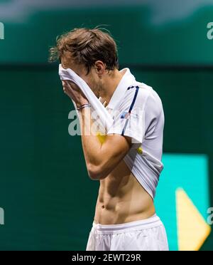 Rotterdam, Niederlande, 3. märz 2021, ABNAMRO World Tennis Tournament, Ahoy, erste Runde Spiel: Daniil Medvedev (RUS).Foto: www.tennisimages.com/henkkoster Stockfoto