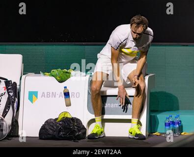 Rotterdam, Niederlande, 3. märz 2021, ABNAMRO World Tennis Tournament, Ahoy, erste Runde Spiel: Daniil Medvedev (RUS).Foto: www.tennisimages.com/henkkoster Stockfoto