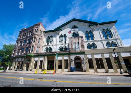 Woonsocket Rathaus an der Main Street in der Innenstadt von Woonsocket, Rhode Island RI, USA. Stockfoto