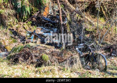 Loch Katrine liegt im Herzen der romantischen Trossachs von Schottland. Stockfoto