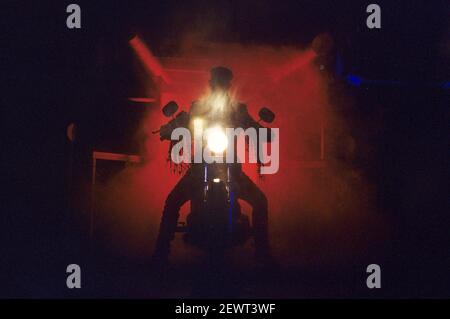 Rob Halford von Judas Priest spielt live bei einem 'Painkiller' Tourkonzert in Hammerswith Odeon. London, 22.03.1991 – weltweite Nutzung Stockfoto
