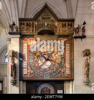 Die Astronomische Uhr, St. Paulus Dom Münster, Münster, Deutschland Stockfoto