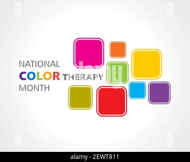 Vektor-Illustration des National Color Therapy Monat im März beobachtet, um die heilende Kraft der Farbe zu feiern. Stock Vektor