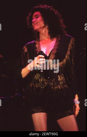 Alannah Myles leben im Town & Country Club. London, 10.06.1990 – weltweite Nutzung Stockfoto