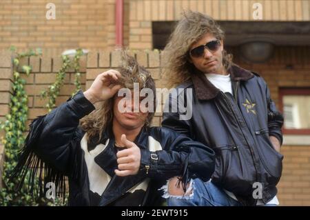 Dan Wexler und Jerry Harrison bei einem Fotoshooting bei Atlantic Records. London, 26th. Mai 1988 – weltweite Nutzung Stockfoto