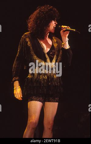 Alannah Myles leben im Town & Country Club. London, 10.06.1990 – weltweite Nutzung Stockfoto