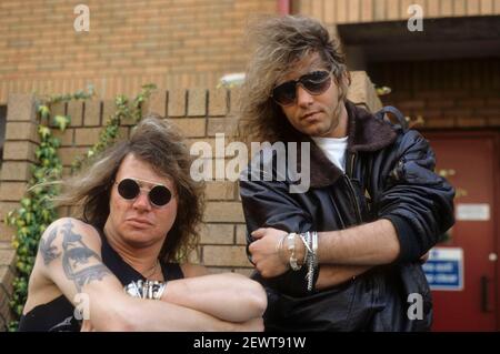 Dan Wexler und Jerry Harrison bei einem Fotoshooting bei Atlantic Records. London, 26th. Mai 1988 – weltweite Nutzung Stockfoto