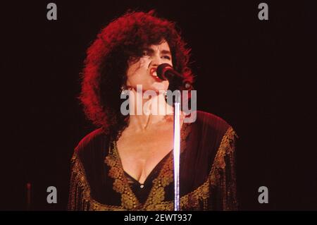 Alannah Myles leben im Town & Country Club. London, 10.06.1990 – weltweite Nutzung Stockfoto