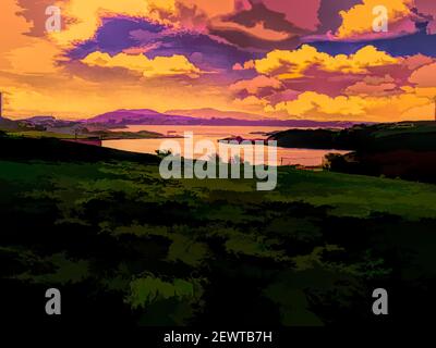 Blick auf den Hafen von Baltimore in der Grafschaft Cork, Irland. Stockfoto