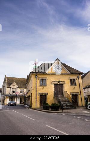 Grade 1 börsennotiertes Markthaus im Zentrum von Tetbury, Gloucestershire, Großbritannien Stockfoto