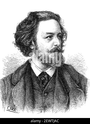 Paul Johann Ludwig Heyse, von 1910 von Heyse, 15. März 1830 - 2. April 1914, deutscher Schriftsteller, Dramatiker und Übersetzer / Paul Johann Ludwig Heyse, ab 1910 von Heyse, 15. März 1830 - 2. April 1914, ein deutscher Schriftsteller, Dramatiker und Übersetzer, Historisch, historisch, Digitale verbesserte Reproduktion eines Originals aus dem 19th. Jahrhundert / digitale Reproduktion einer Originalvorlage aus dem 19. Jahrhundert, Stockfoto