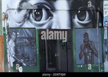 Miami, FL, USA. Wandgemälde an Wynwood-Wänden. Stockfoto