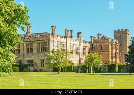 Hauptgebäude von Sudeley Castle in der Nähe von Winchcombe, Gloucestershire, England Stockfoto