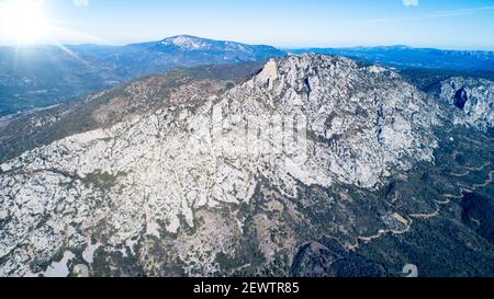 Schloss Queribus Cathar in Südfrankreich Stockfoto