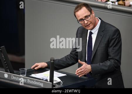 Berlin, Deutschland. März 2021, 03rd. Roy Kühne (CDU/CSU) spricht vor den Abgeordneten des Deutschen Bundestages. Quelle: Kira Hofmann/dpa-Zentralbild/dpa/Alamy Live News Stockfoto