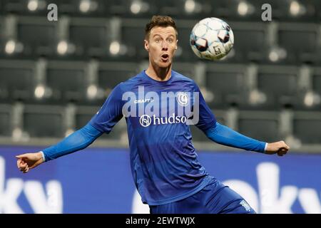 Gents Bruno Godeau im Einsatz bei einem Fußballspiel zwischen KAS Eupen und KAA Gent, Mittwoch, 03. März 2021 in Eupen, im Finale 1/4 der Stockfoto