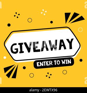Werbebanner. Post-Vorlage. Gewinnen Sie ein Preisgeschenk. Poster für soziale Medien. Vektorgrafik. Stock Vektor