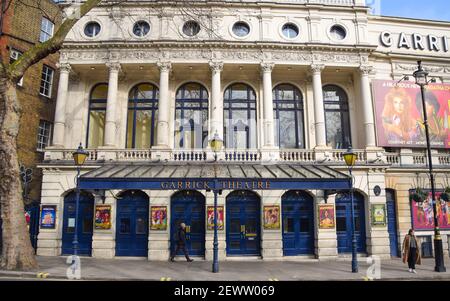 Außenansicht des Garrick Theatre, Charing Cross Road, London Stockfoto