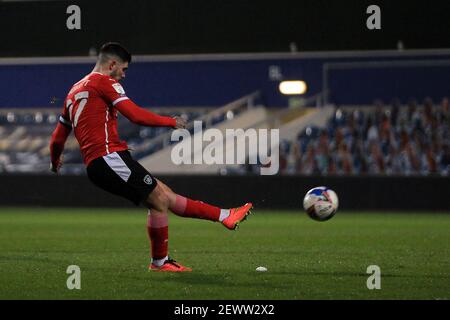 London, Großbritannien. März 2021, 03rd. Alex Mowatt von Barnsley erzielt seinen Teams das zweite Tor. EFL Skybet Championship Match, Queens Park Rangers gegen Barnsley im Kiyan Prince Foundation Stadium, Loftus Road in London am Mittwoch, 3rd. März 2021. Dieses Bild darf nur für redaktionelle Zwecke verwendet werden. Nur redaktionelle Verwendung, Lizenz für kommerzielle Nutzung erforderlich. Keine Verwendung in Wetten, Spiele oder ein einzelner Club / Liga / Spieler Publikationen. PIC von Steffan Bowen / Andrew Orchard Sport Fotografie / Alamy Live News Kredit: Andrew Orchard Sport Fotografie / Alamy Live News Stockfoto
