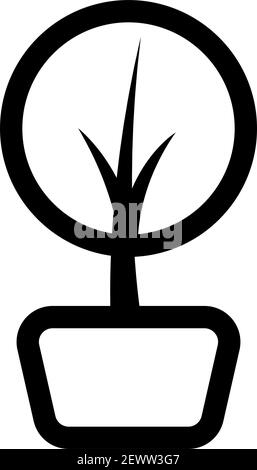 Minimalistisches Baumlogo-Symbol im Umriss-Stil Stock Vektor