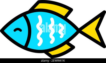 Kleiner Fisch Vektor-Symbol oder Logo-Design Stock Vektor