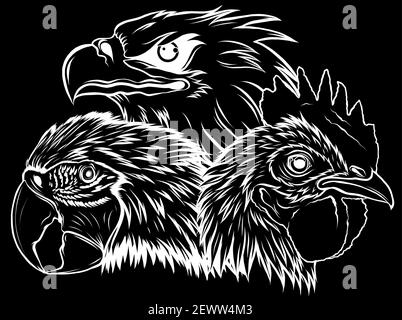 Silhouette Adler Maskottchen Logo Design Vektor-Vorlage Illustration Stock Vektor